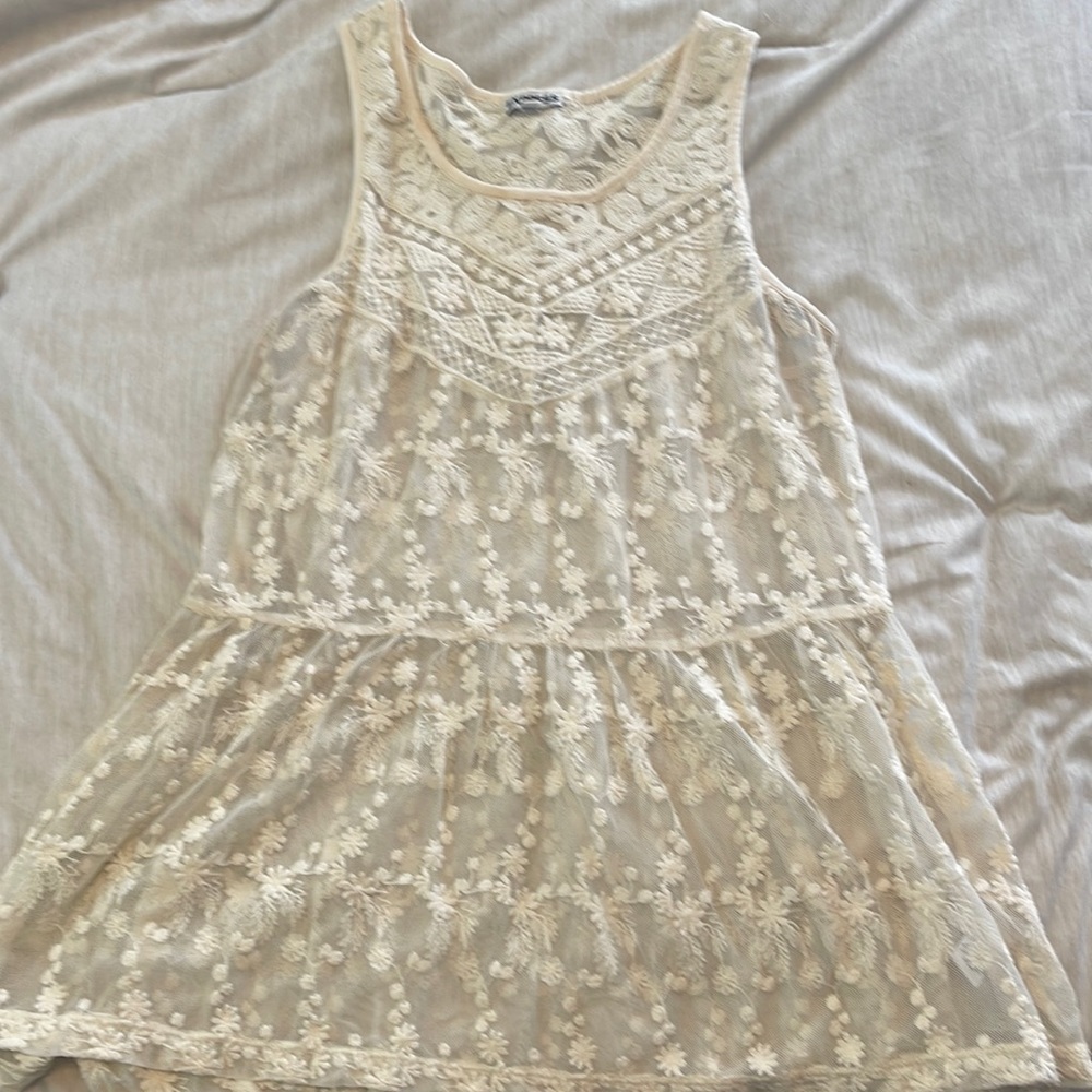 Express cream sheer top